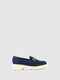 Loafers com Apliques Metálicos em Azul Marinho